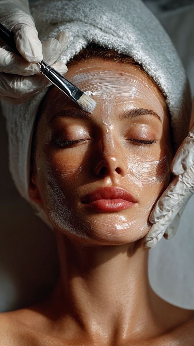 Glowing facial treatment, plumped skin