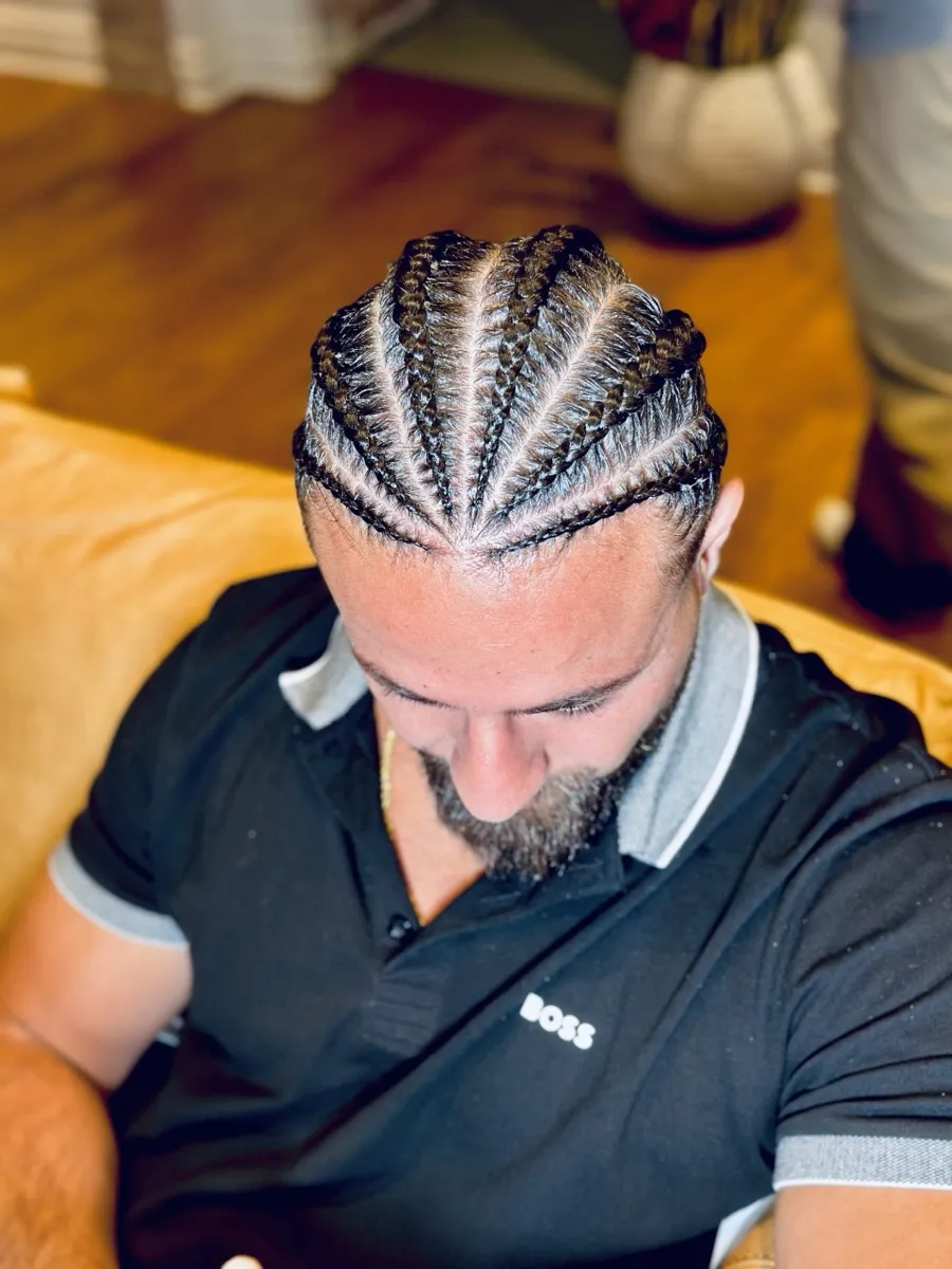 Back-styled cornrows