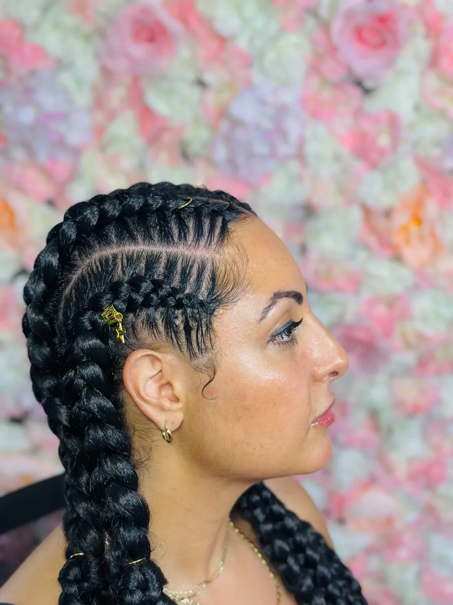 Styled cornrows